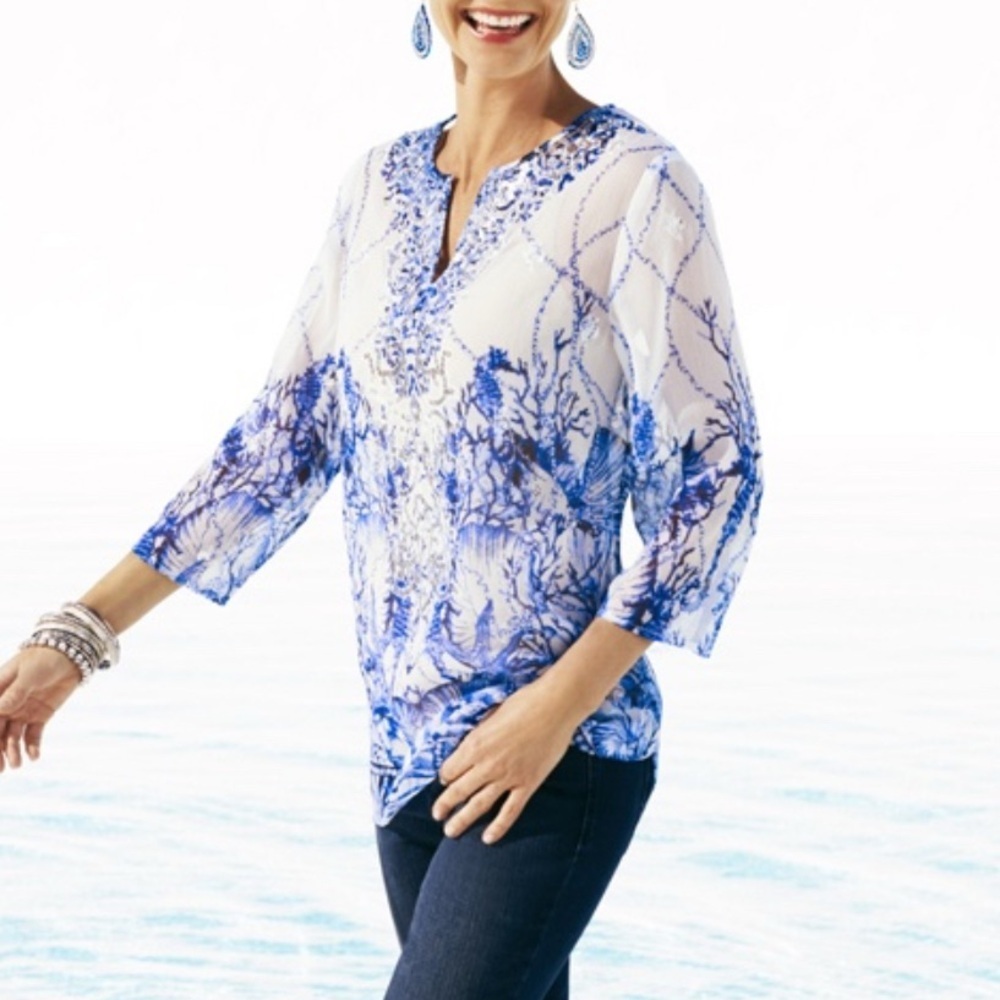 Chico’s Lightweight Boho Resort Tunic Top